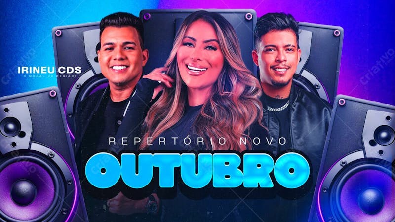 Flyer thumb capa cd banner youtube repertório outubro psd editável