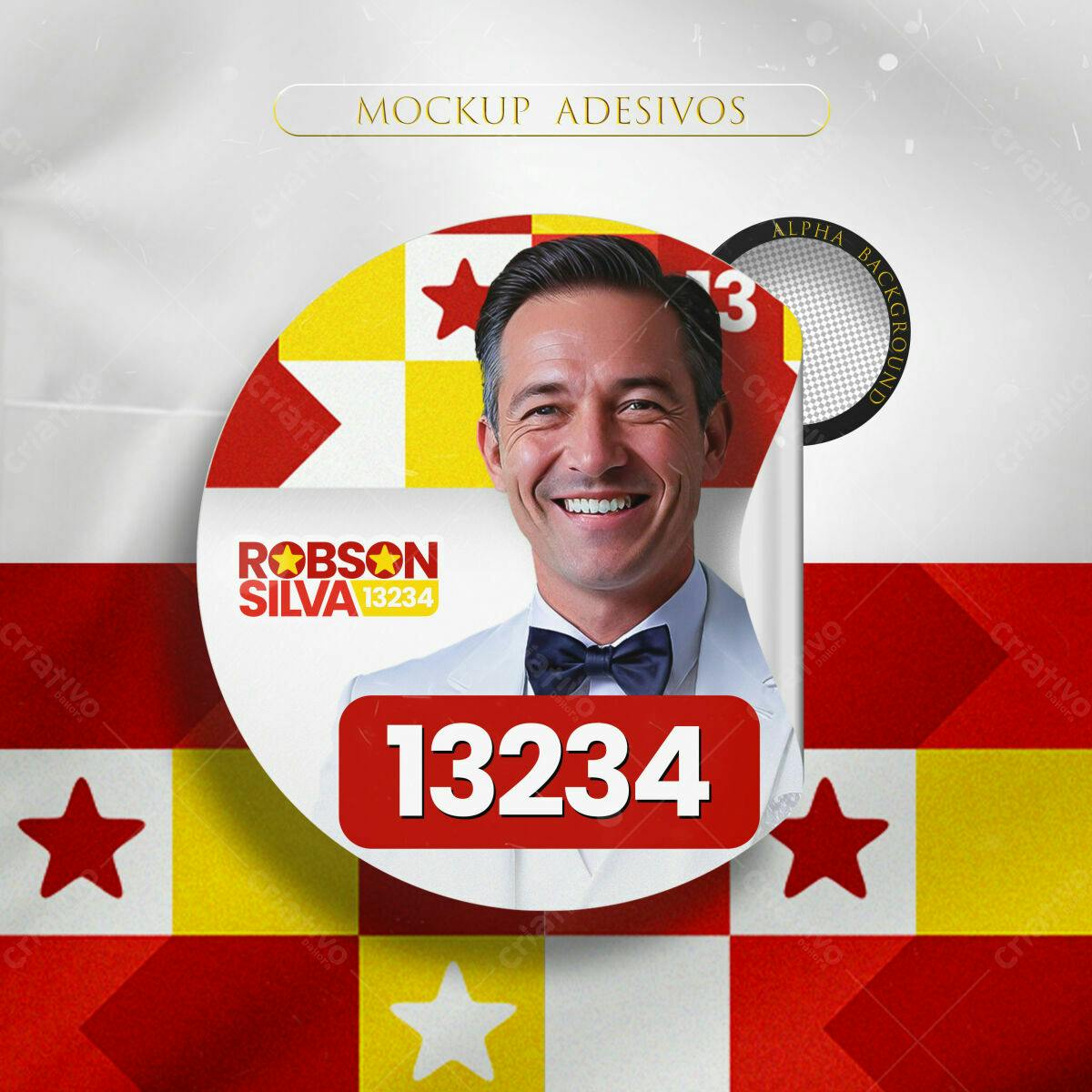 Mockup Adesivo Eleitoral PSD Editável
