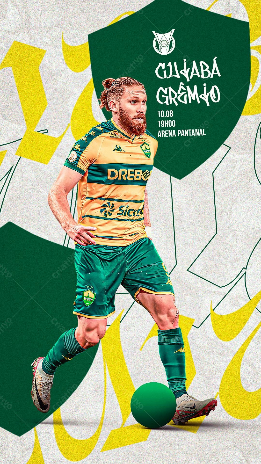 Flyer Cuiabá x Grêmio PSD Editável