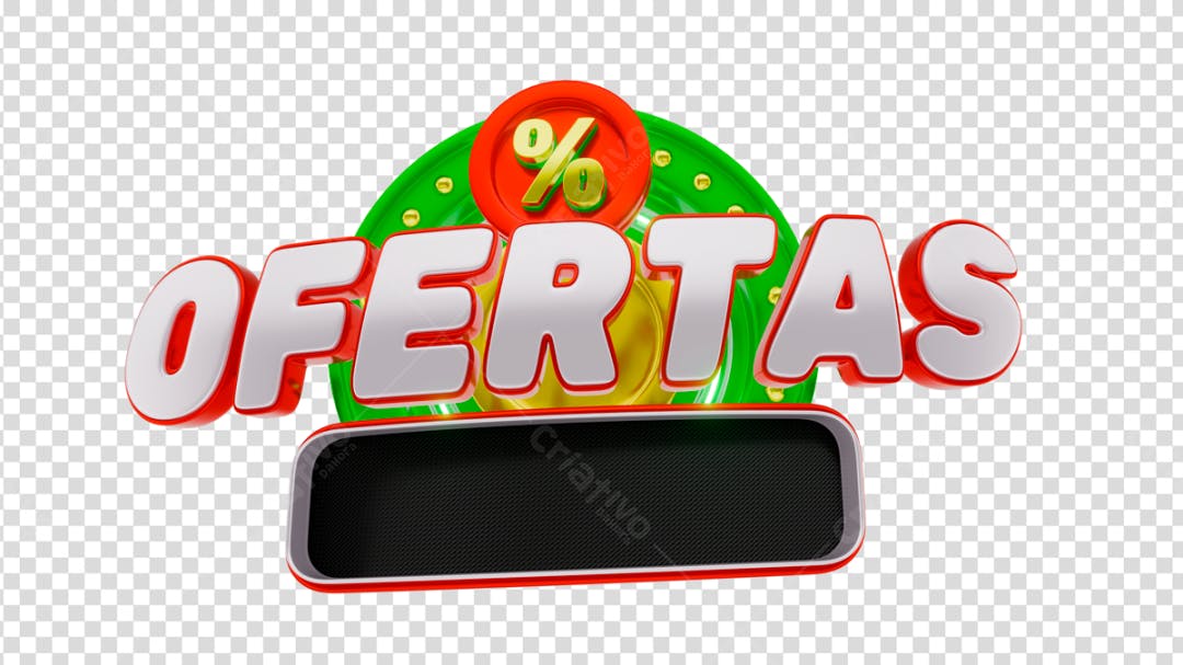 Selo 3D promocional vermelho verde e dourado