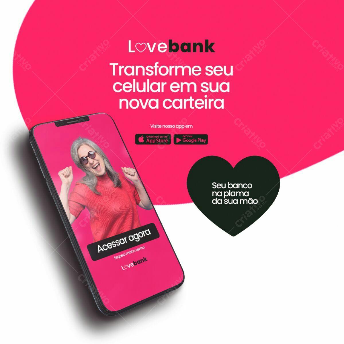Imagem Publicitária Lovebank PSD Editável