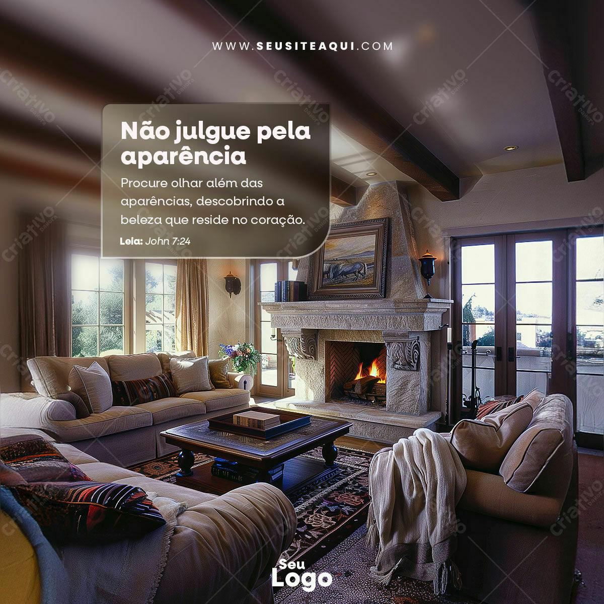 Post para Instagram Inspiração Sala de Estar PSD Editável