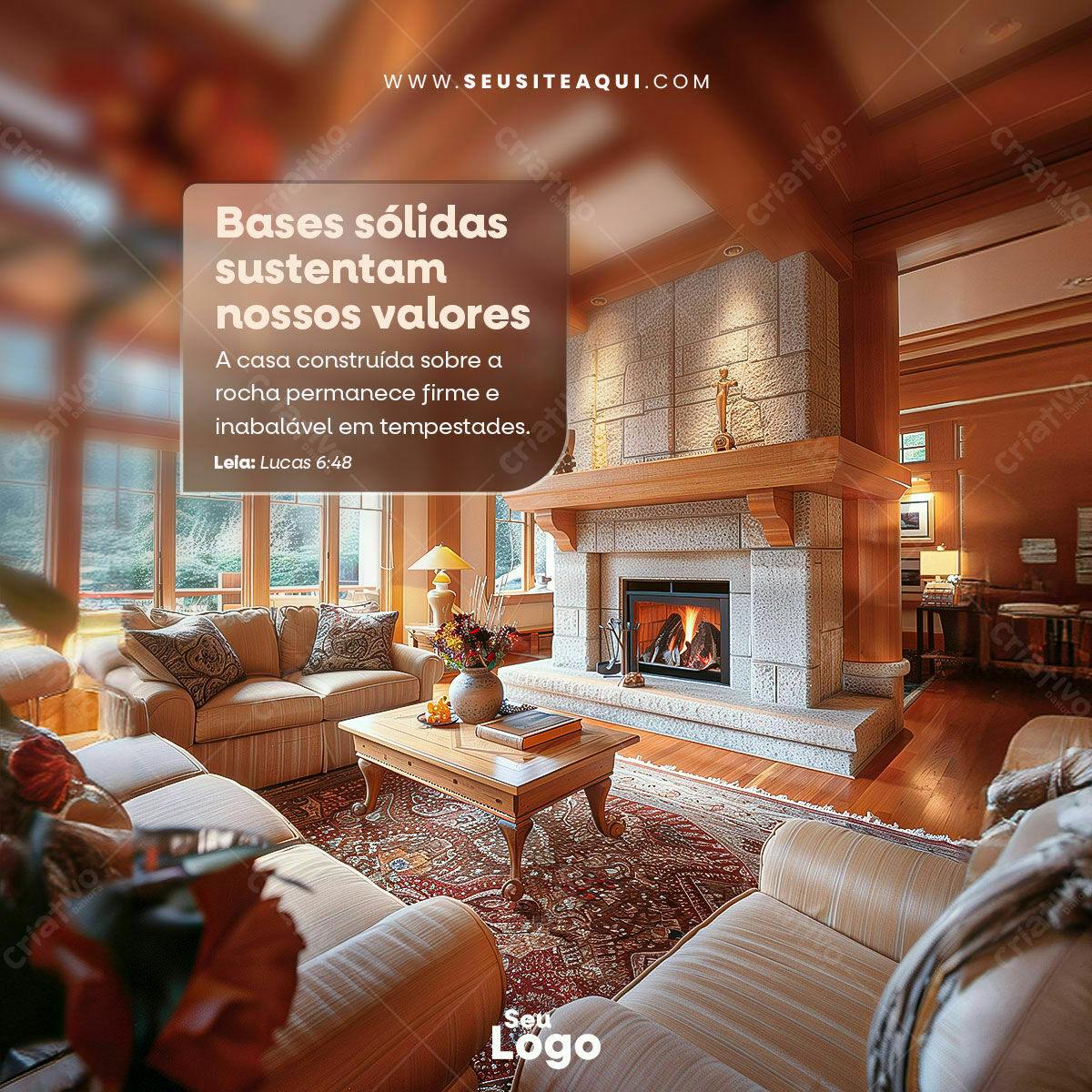 Post para Instagram com Frases Motivacionais PSD Editável