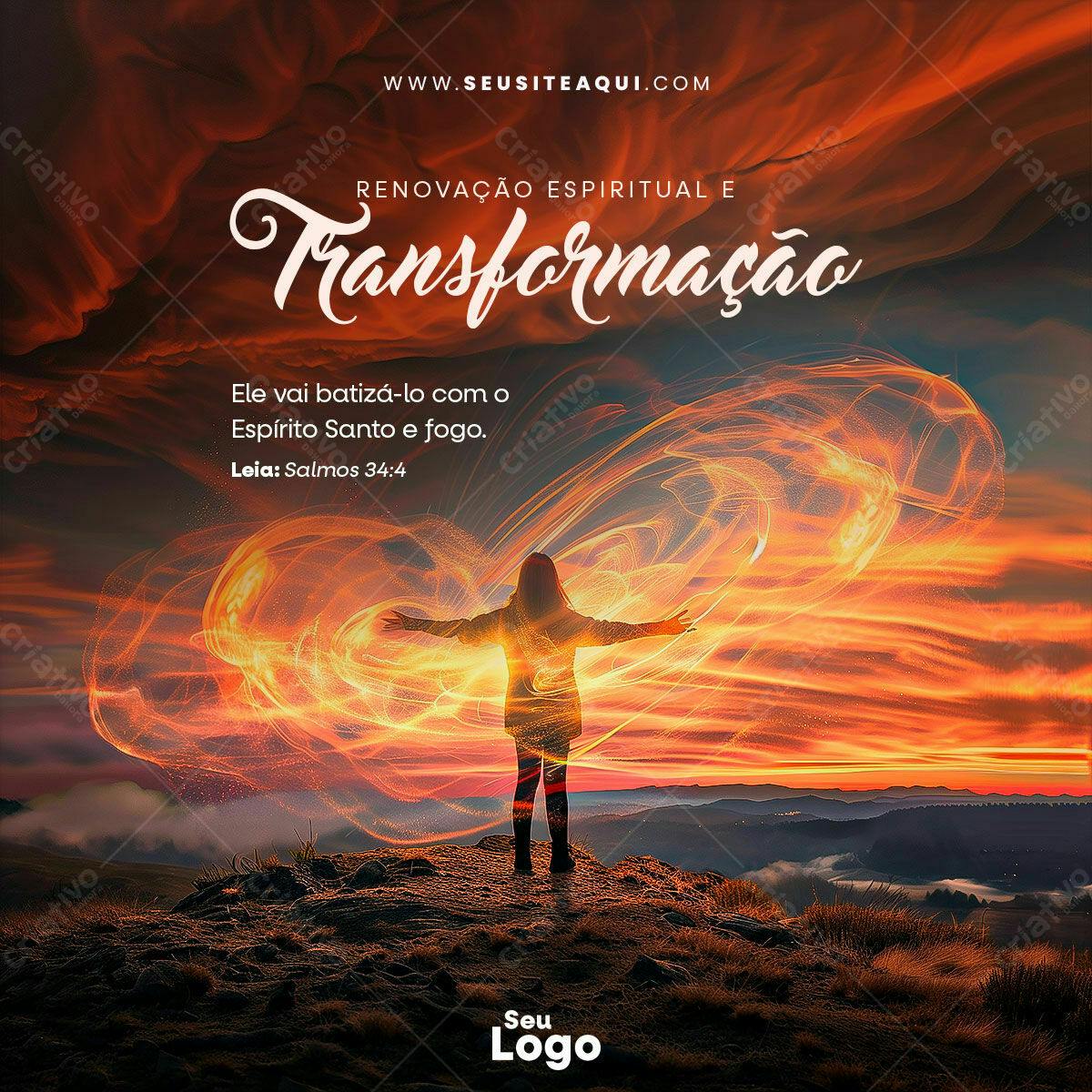 Post para Renovação Espiritual PSD Editável