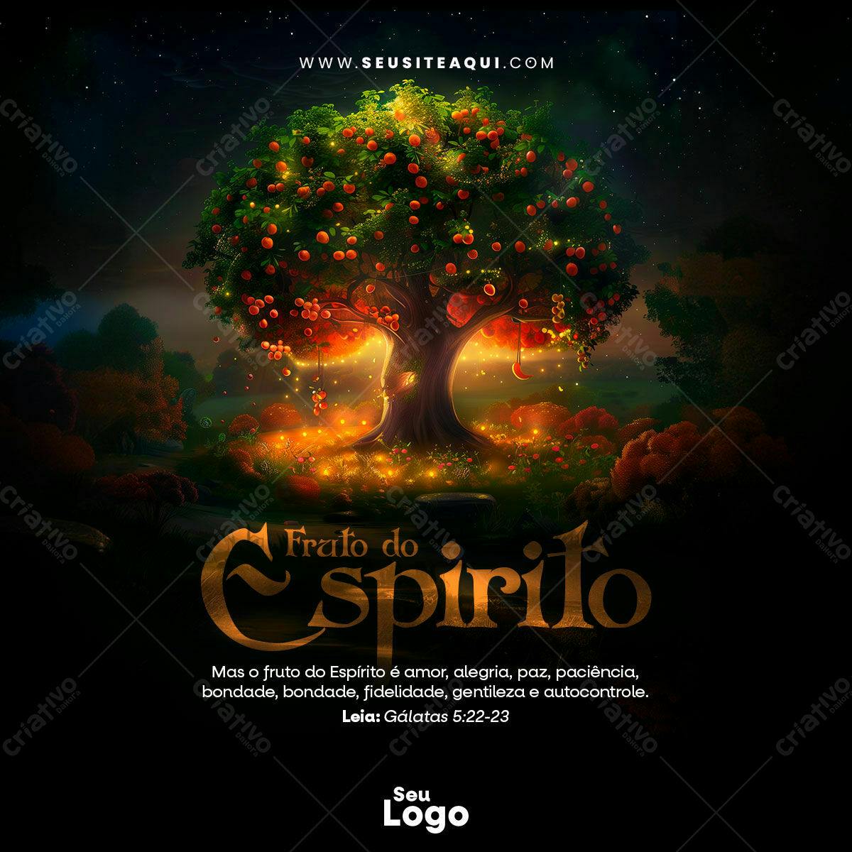 Flyer Fruto do Espírito PSD Editável