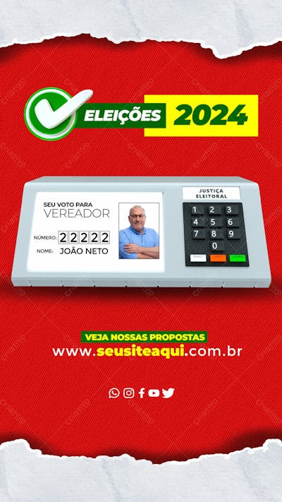 ELEIÇÕES 2024 VEREADOR VOTAÇÃO REDES SOCIAIS STORIES