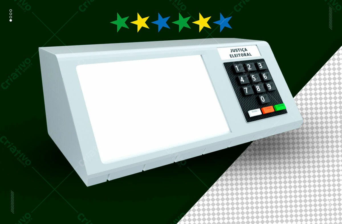 Mockup Urna Eletrônica para Eleições PSD Editável