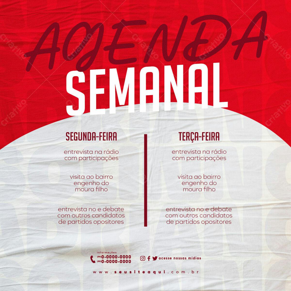 Flyer Agenda Semanal PSD Editável