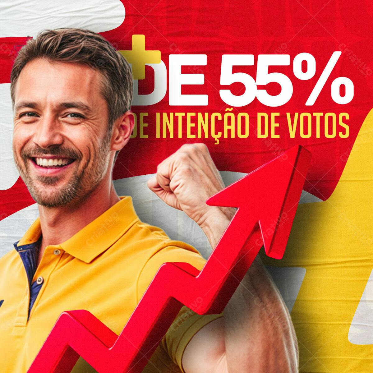 Flyer Eleições 55% Intenção de Votos PSD Editável