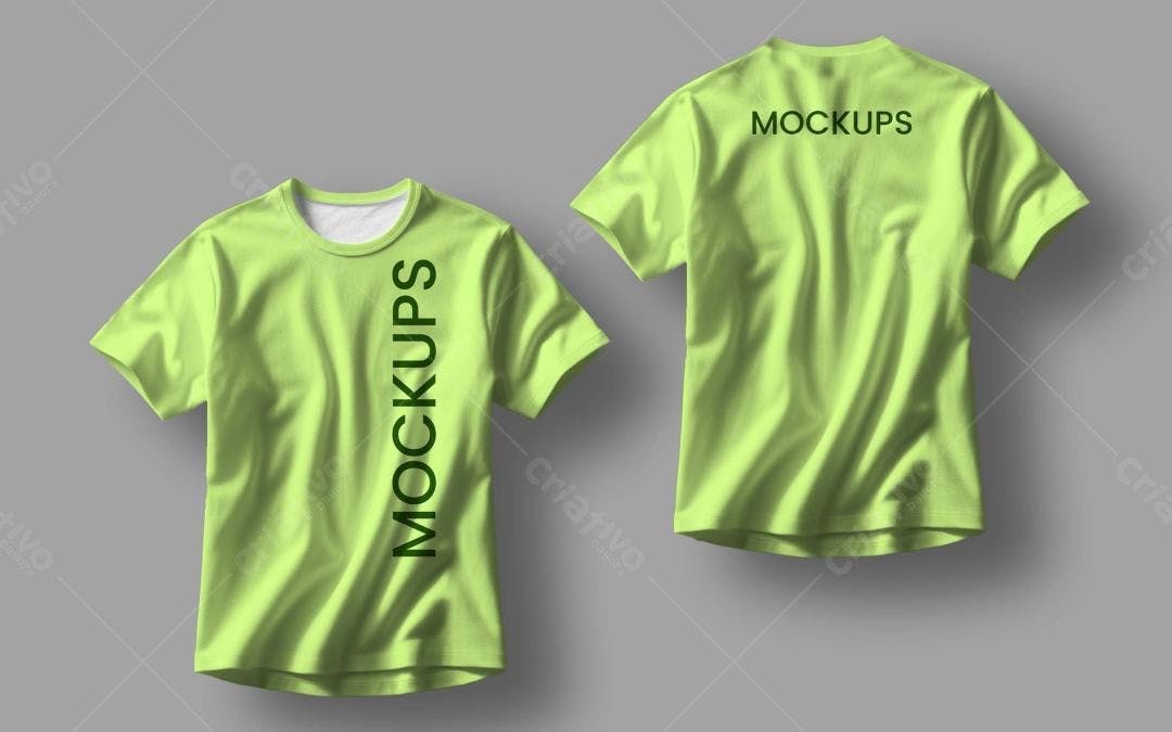 Mockup Camiseta Verde Limão: Modelo Realista