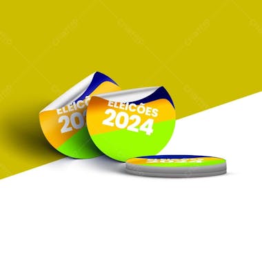 Adesivo mockups eleições 2024