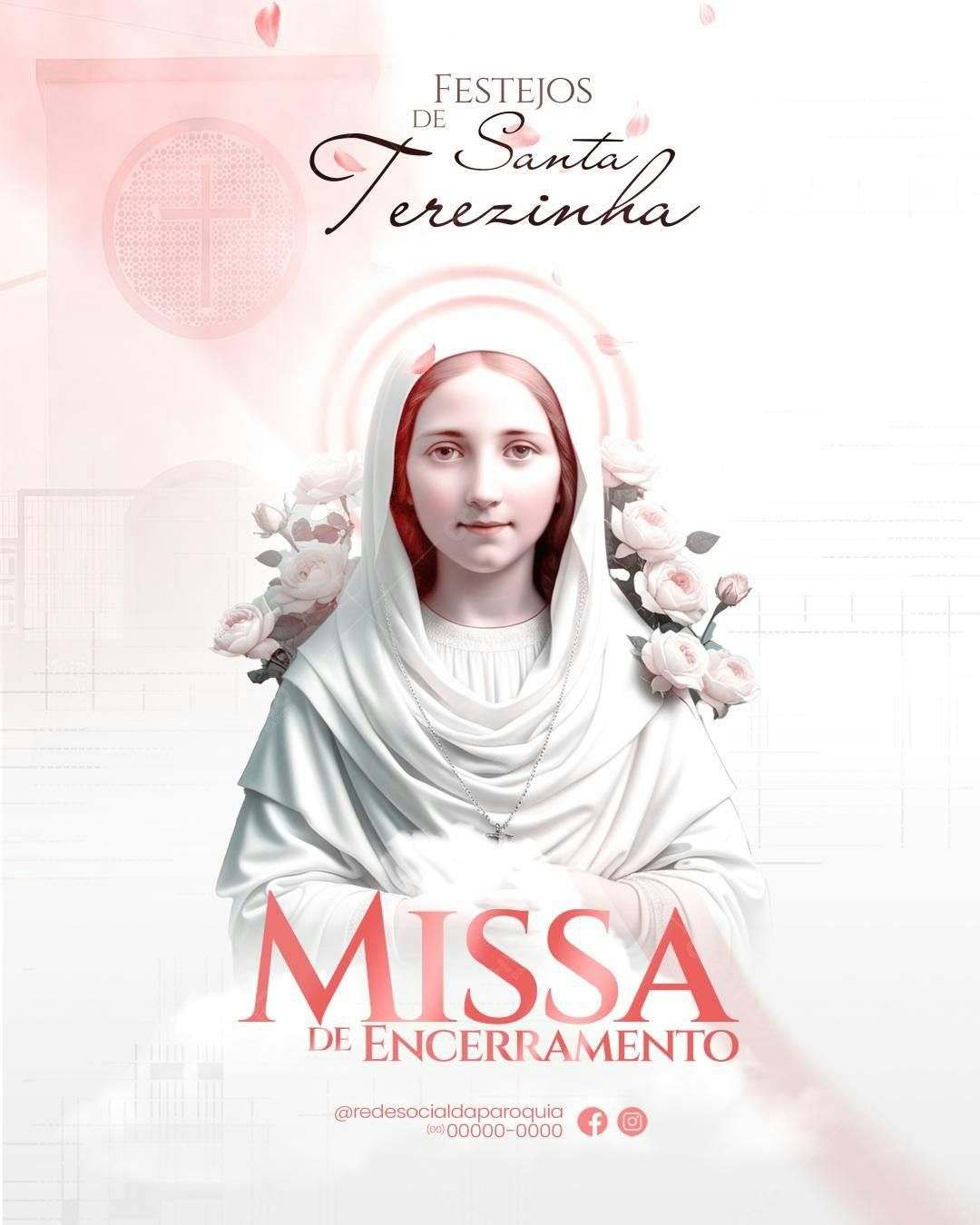 Flyer Festa de Santa Terezinha PSD Editável