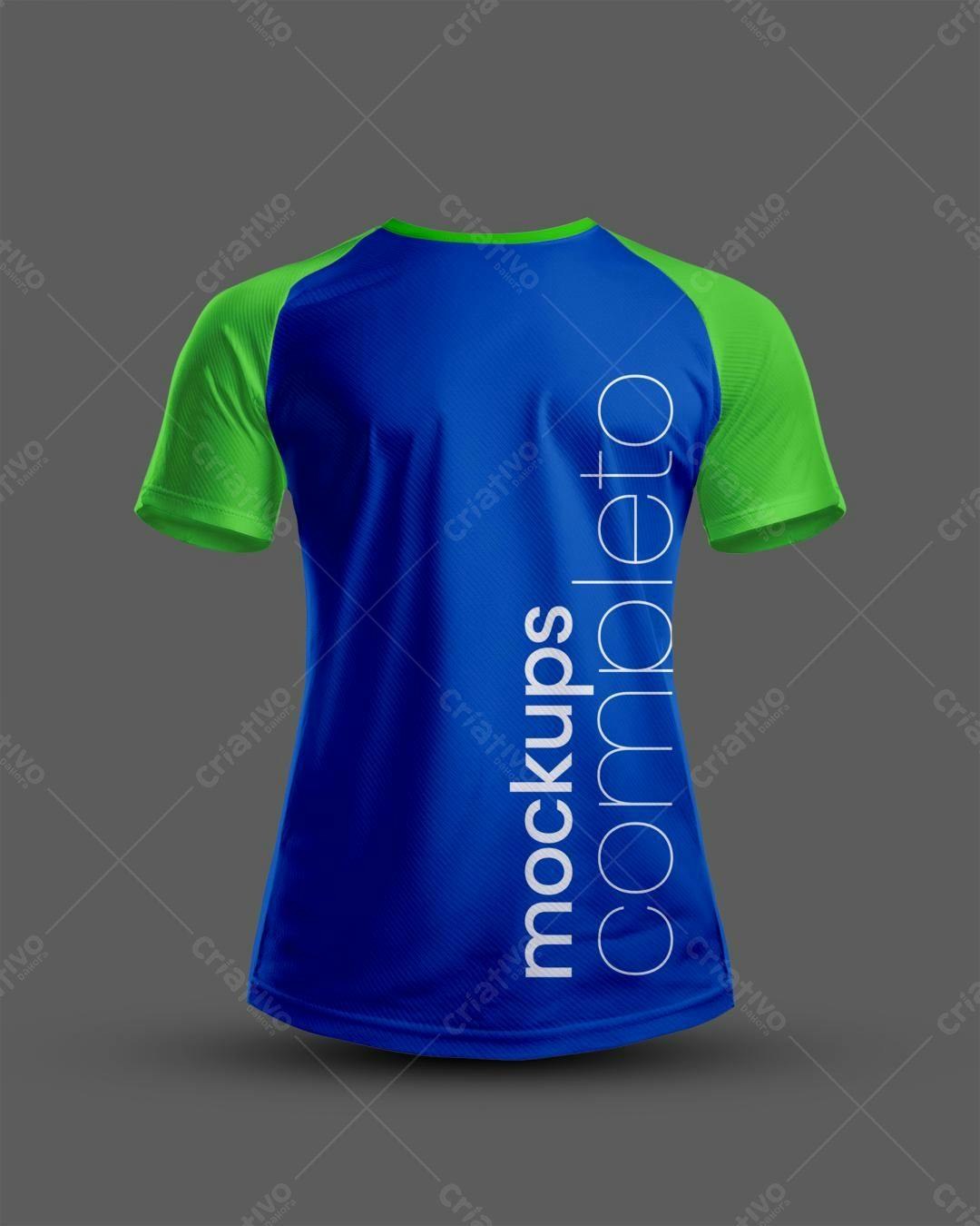 Mockup Camiseta Esportiva Azul e Verde Limão