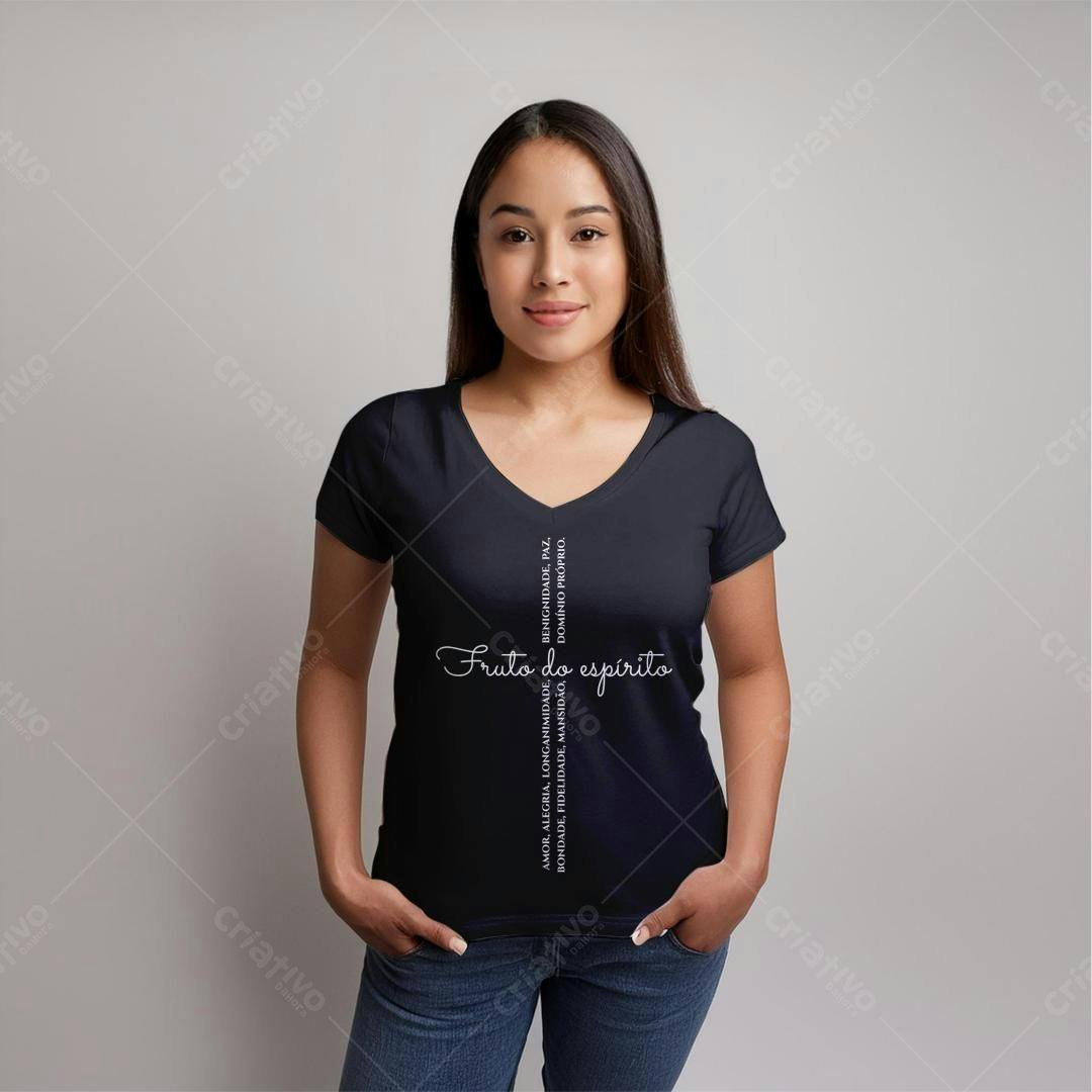 Camiseta Fruto do Espírito PSD Editável