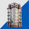 3d european building on transparent background