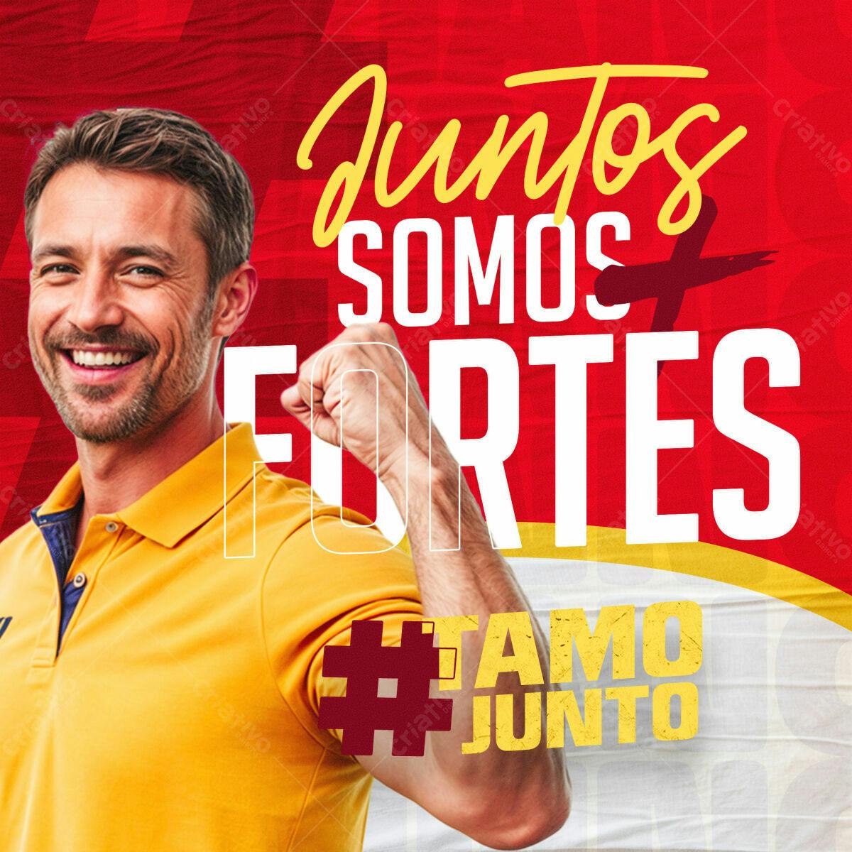 Flyer Juntos Somos Fortes PSD Editável