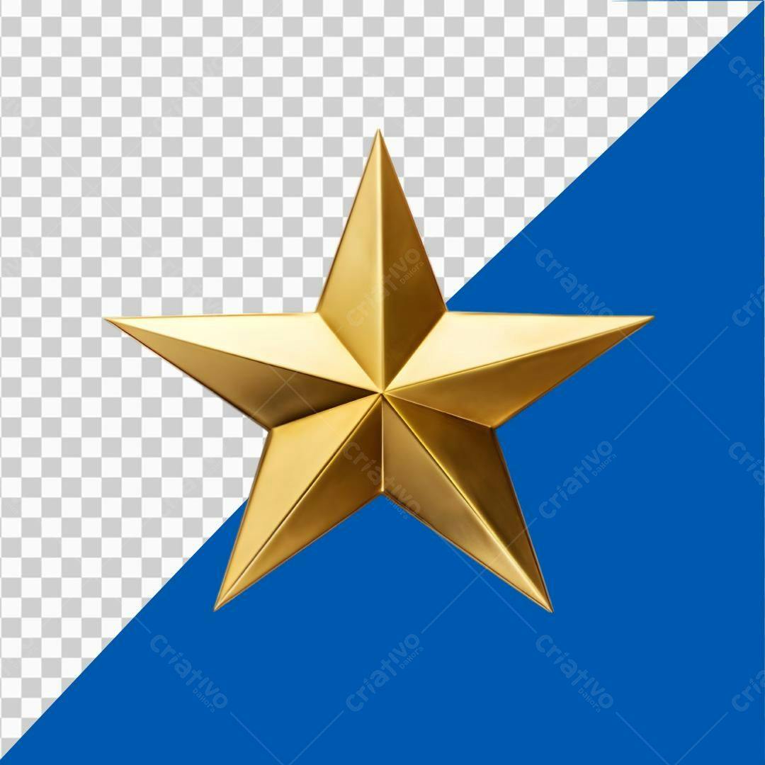 Icone Estrela Ouro PNG com fundo transparente