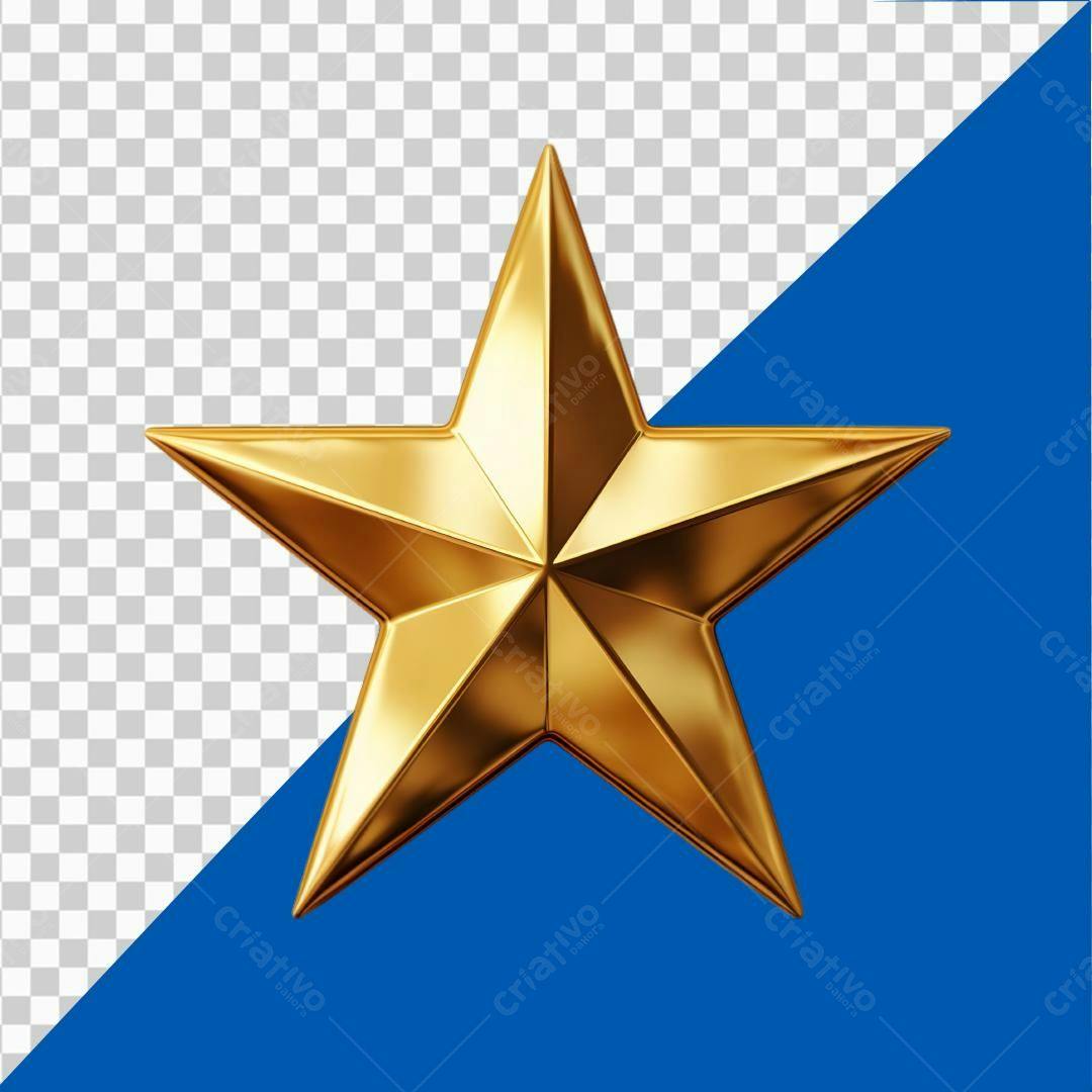 Icone Estrela Dourada PNG com fundo transparente