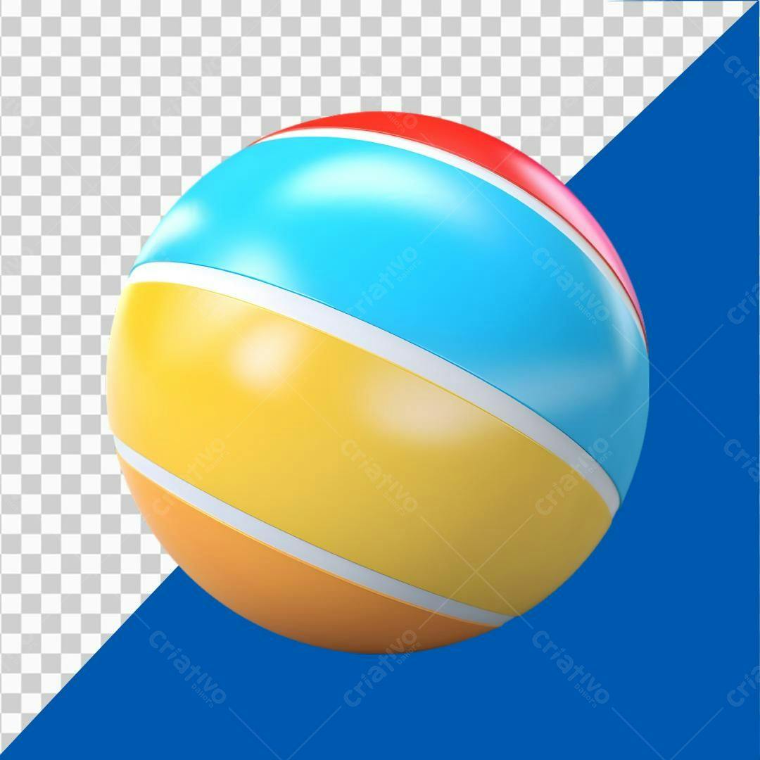 Icone Verão Bola Colorida PNG com fundo transparente