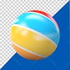 Colorful, striped ball, isolated, transparent background