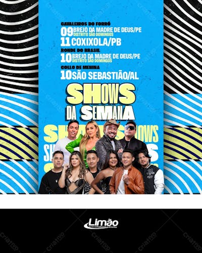 Shows da Semana Agosto - Limão Produções (Feed e Stories)