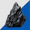 Large black coal rock with transparent background for easy use.