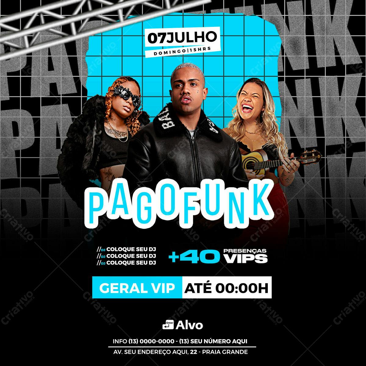 Flyer para Festa Pagofunk PSD Editável