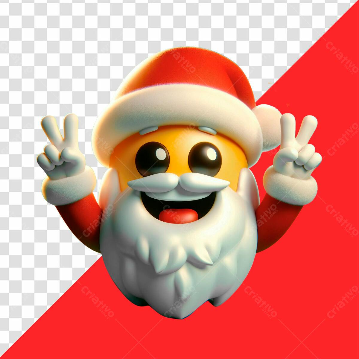 Imagem Emoji Papai Noel Natal PSD Editável