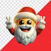 Elemento 3d emoji de papai noel sorrindo enquanto faz gestos com as mãos