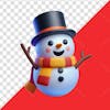 3d snowman christmas smiling figure