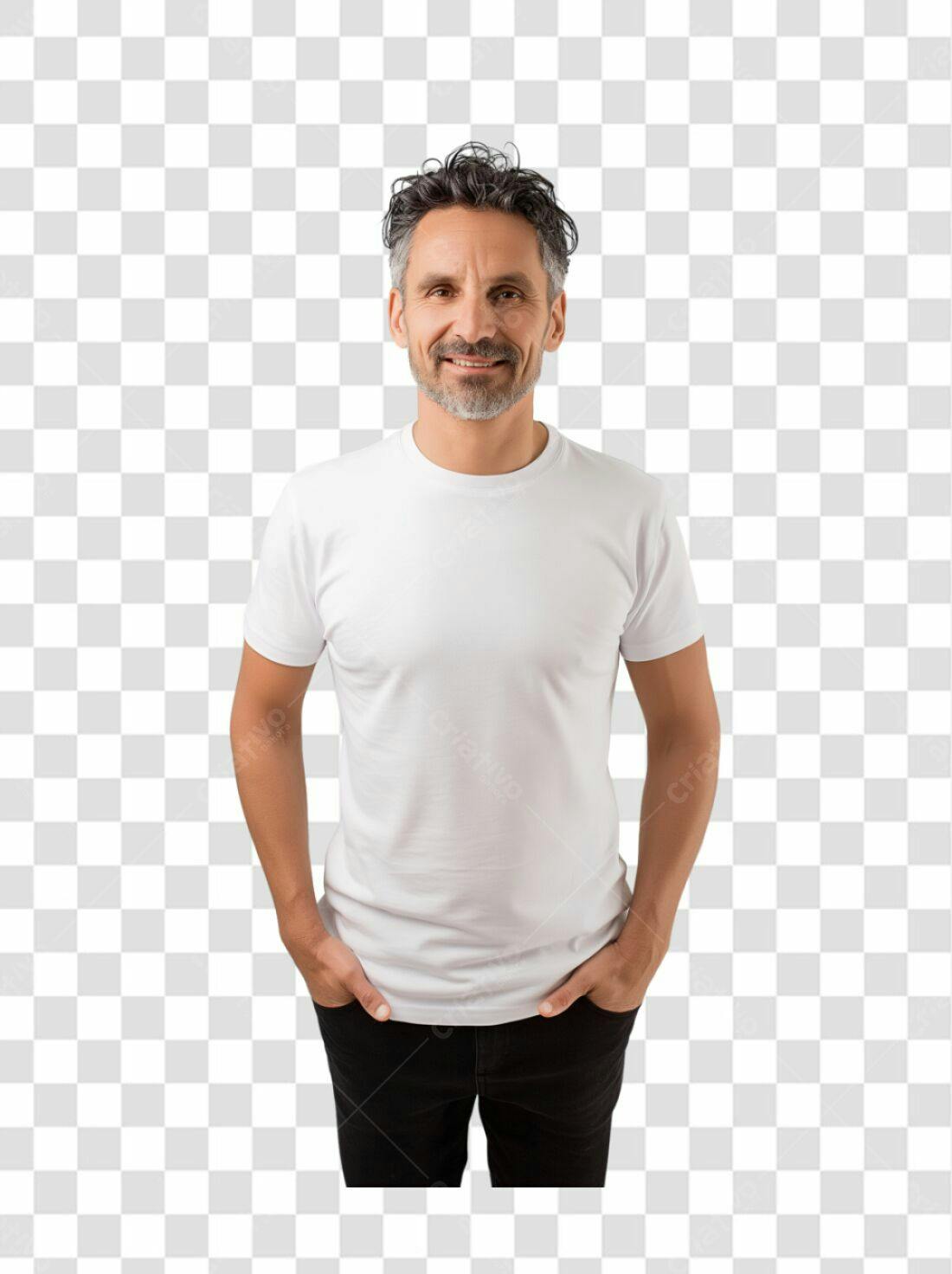 Imagem PNG Homem camiseta branca fundo transparente