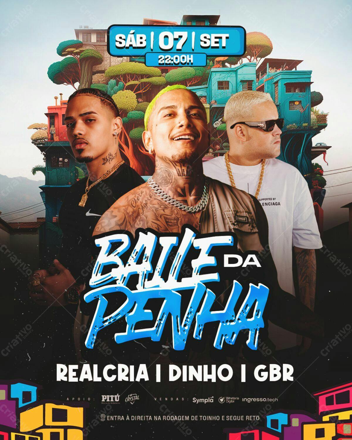 Flyer Baile da Penha PSD Editável