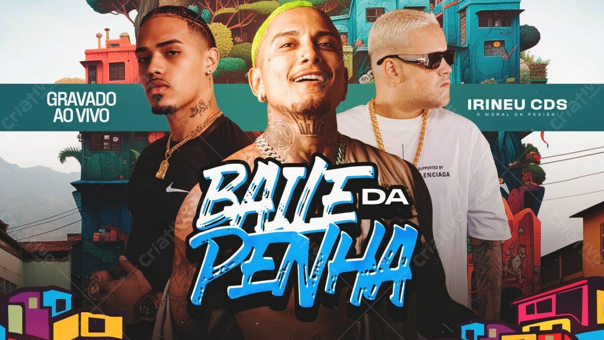 Flyer Baile da Penha PSD Editável