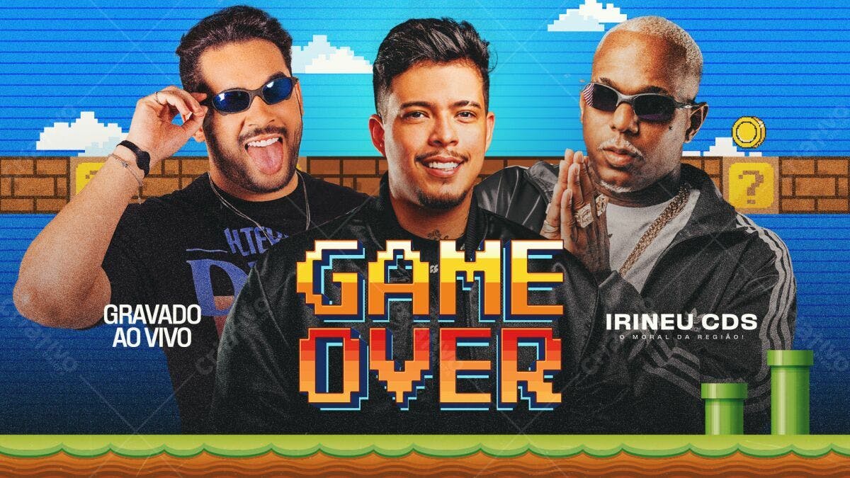 Flyer Game Over para Evento Musical PSD Editável