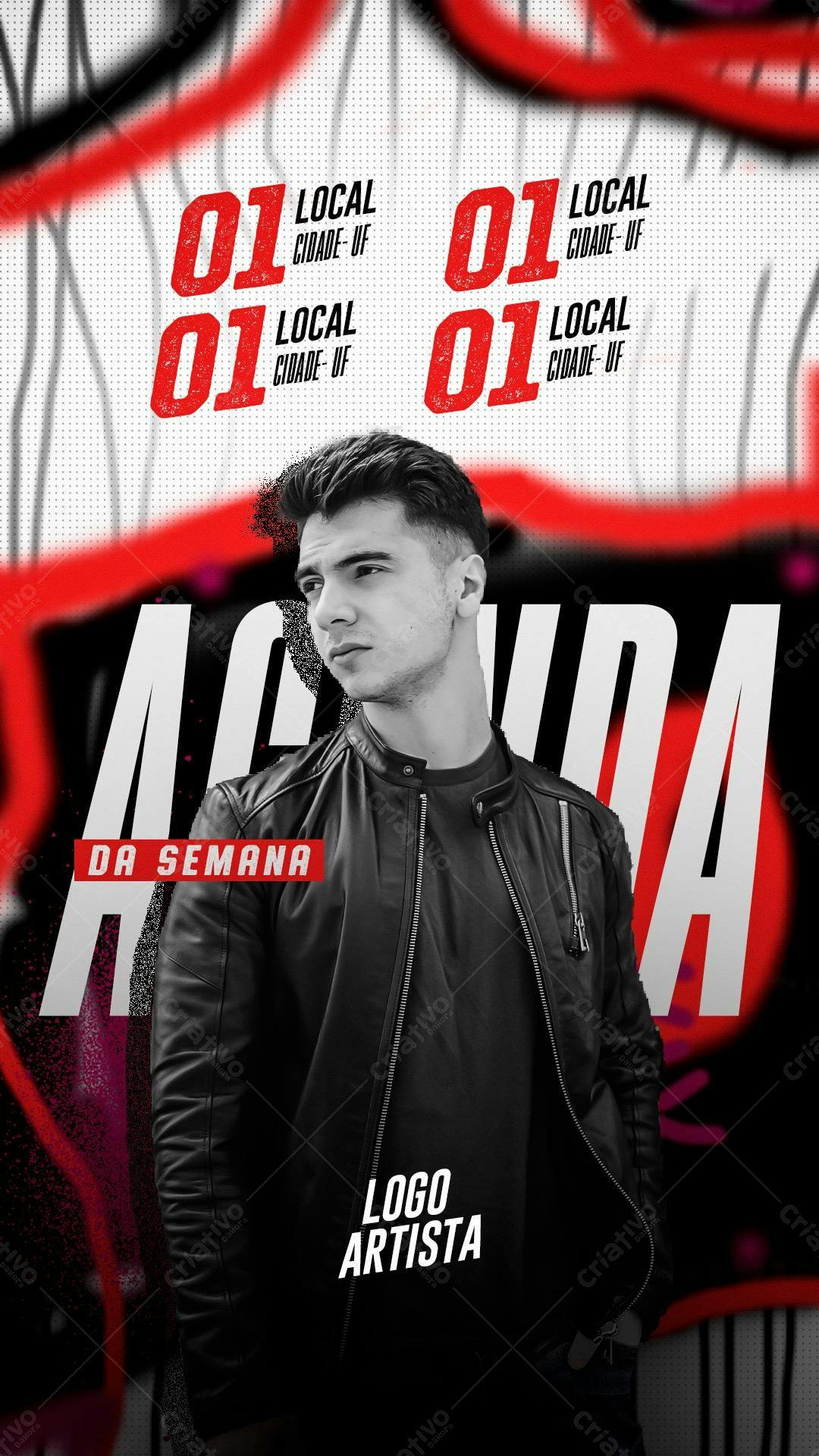 Flyer para Artista da Semana PSD Editável