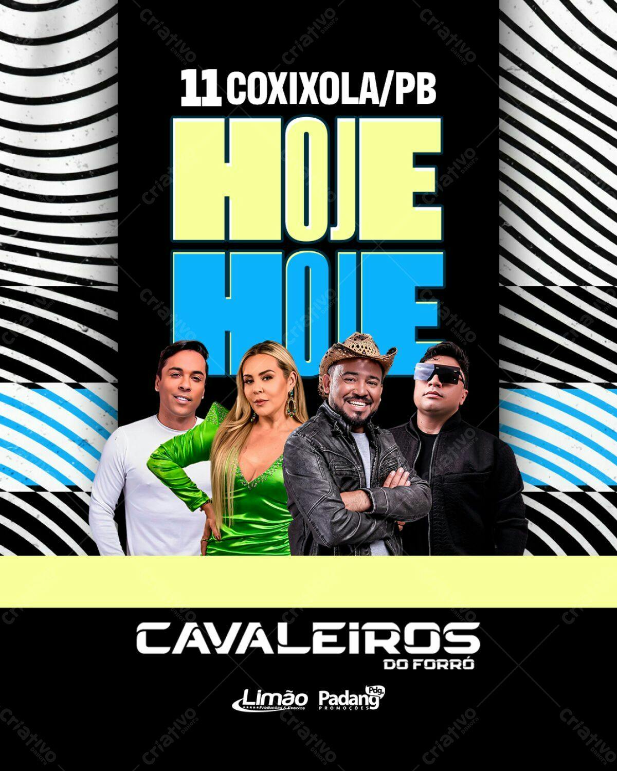 Flyer Show Cavalheiros do Forró em Coxixola PSD Editável