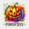 Watercolor halloween pumpkin spice clipart png