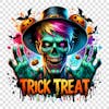 Watercolor halloween spooky zombie trick treat clipart