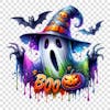 Aquarela halloween spooky ghost clipart png