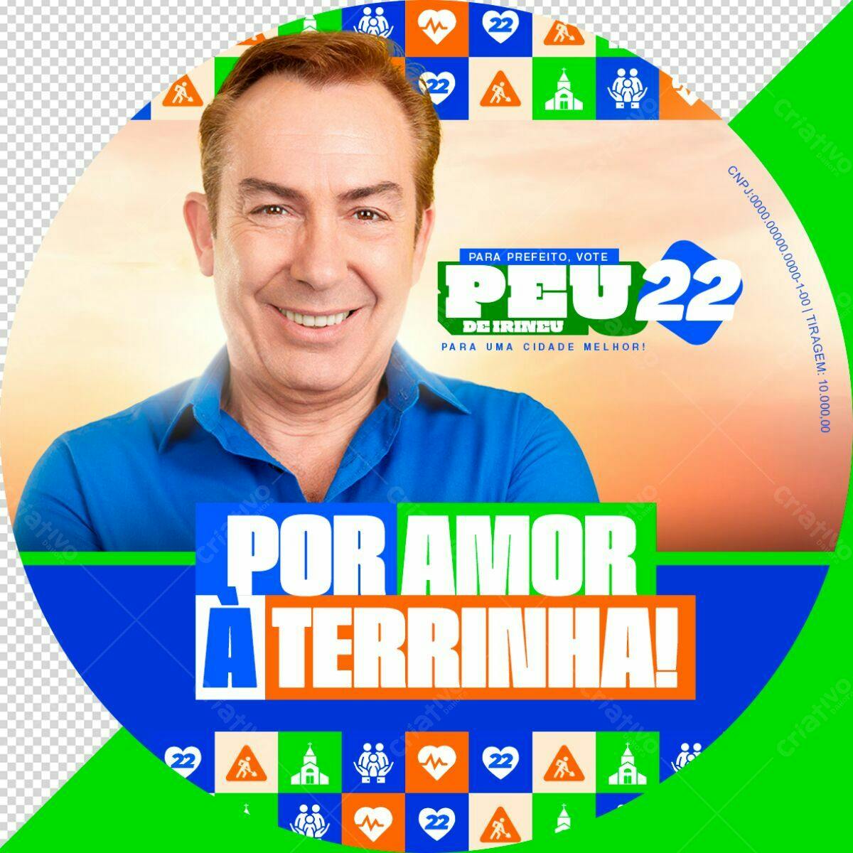 Botão de Campanha Política PSD Editável