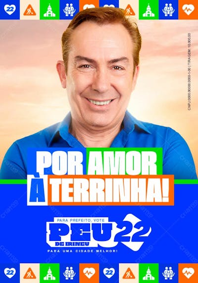 Flyer Político Santinho 7X 10Cm Prefeito Vereador Stories Psd Editável