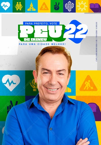 Flyer Político Santinho 7X 10Cm Prefeito Vereador Stories Psd Editável