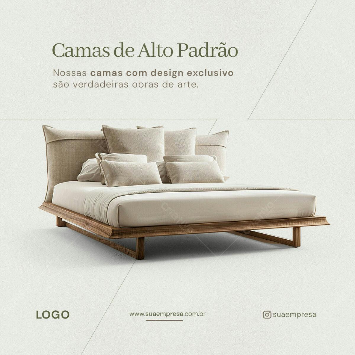 PSD Cama de Alto Padrão para Mobiliária PSD Editável