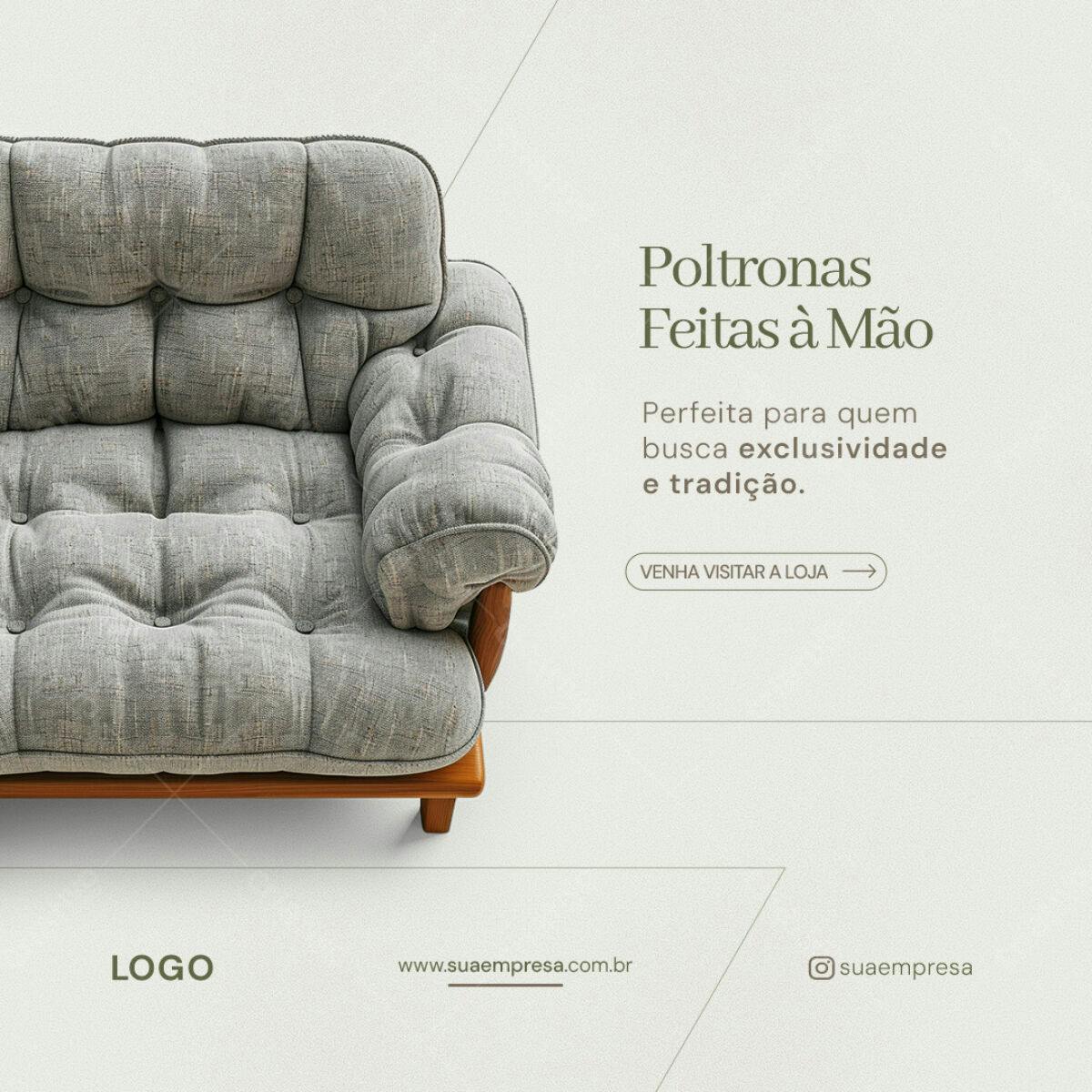 PSD Poltrona Artesanal para Loja de Móveis