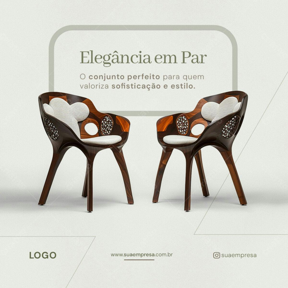 Mockup Cadeiras Design Moderno PSD Editável