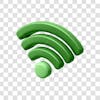 Wifi signal 3d green rendering