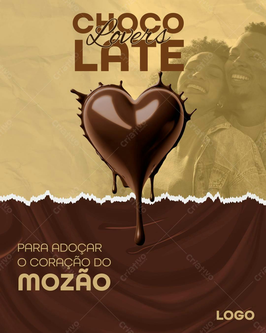 Flyer Dia dos Namorados Chocolate PSD Editável