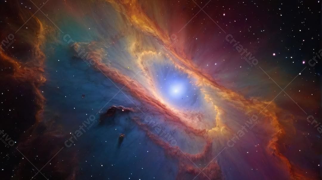 Nebulosa Espiral Cores Vibrantes Espaço