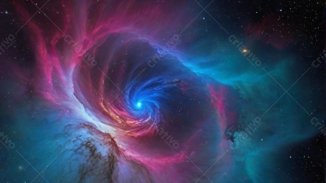 Nebulosa Espiral Rosa e Azul