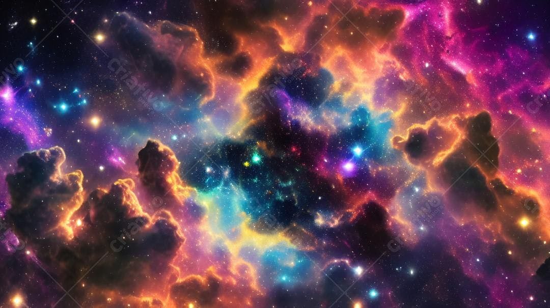 Nebulosa Cósmica Cores Vibrantes